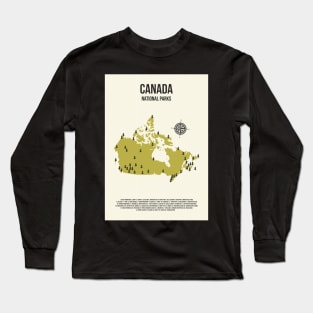 Canada All National Parks Location On A Map Long Sleeve T-Shirt